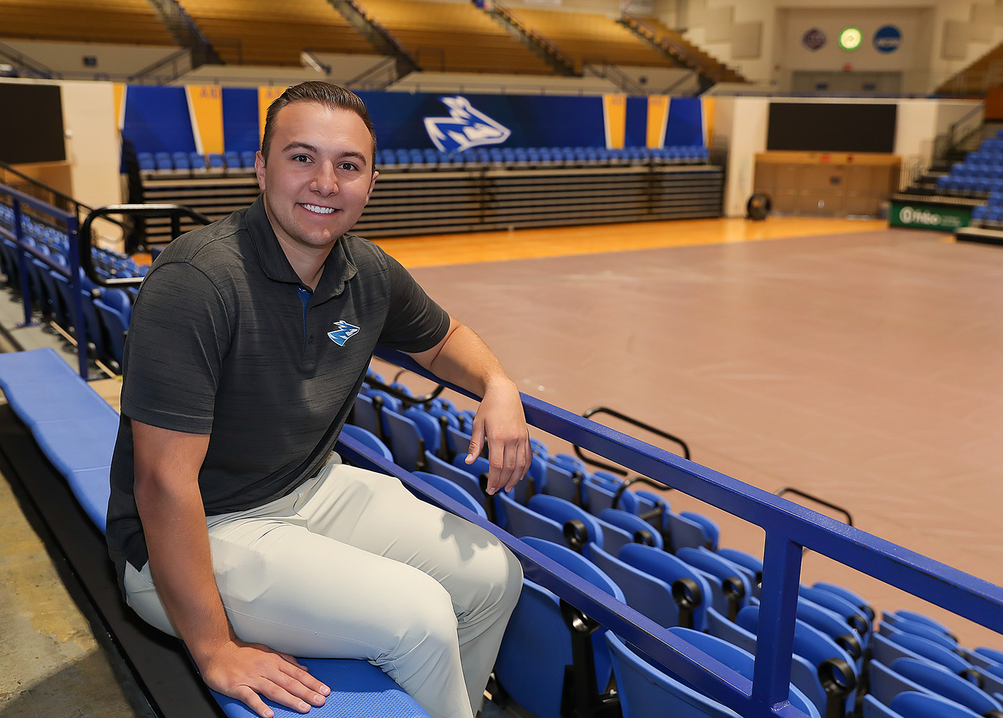 UNK spring graduate Jack Mohr gained hands-on experience in the sports industry through internships with UNK Athletics and Peak Sports MGMT. (Photos by Erika Pritchard, UNK Communications)