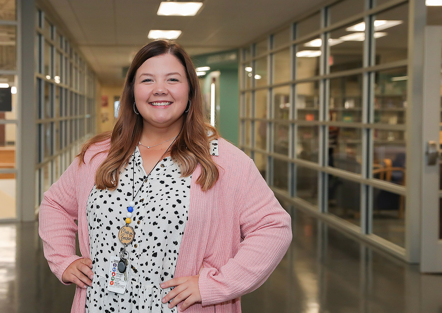 UNK graduate Kaylei Becker was recently recognized as the 2023 Rookie Teacher of the Year by the Nebraska State Business Education Association. Becker is a business teacher at Kearney High School. (Photos by Erika Pritchard, UNK Communications)