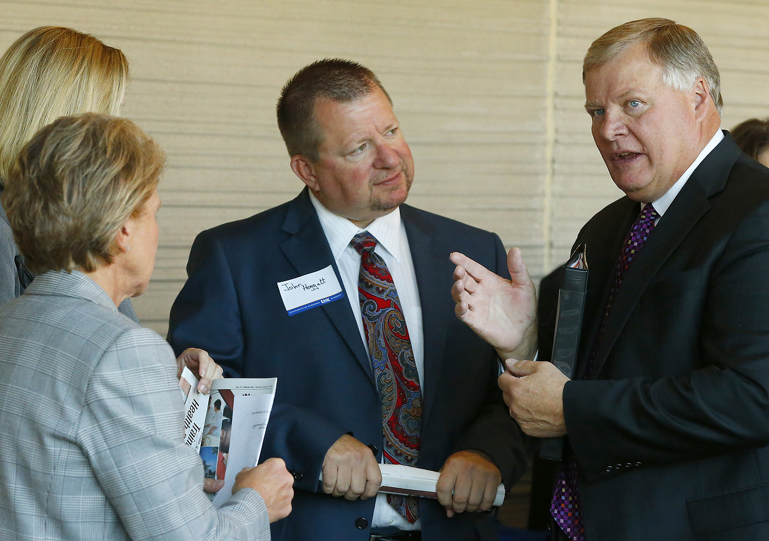 UNK Chancellor Doug Kristensen, right, is pictured during the Health Science Education Complex grand opening in August 2015.