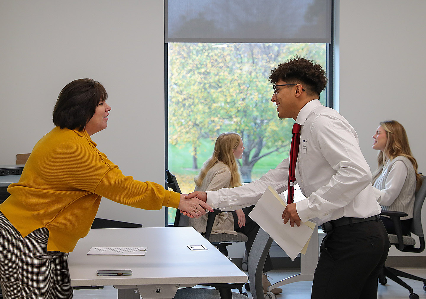 UNK students participate in mock interviews during a recent Employer Partner Day on campus.