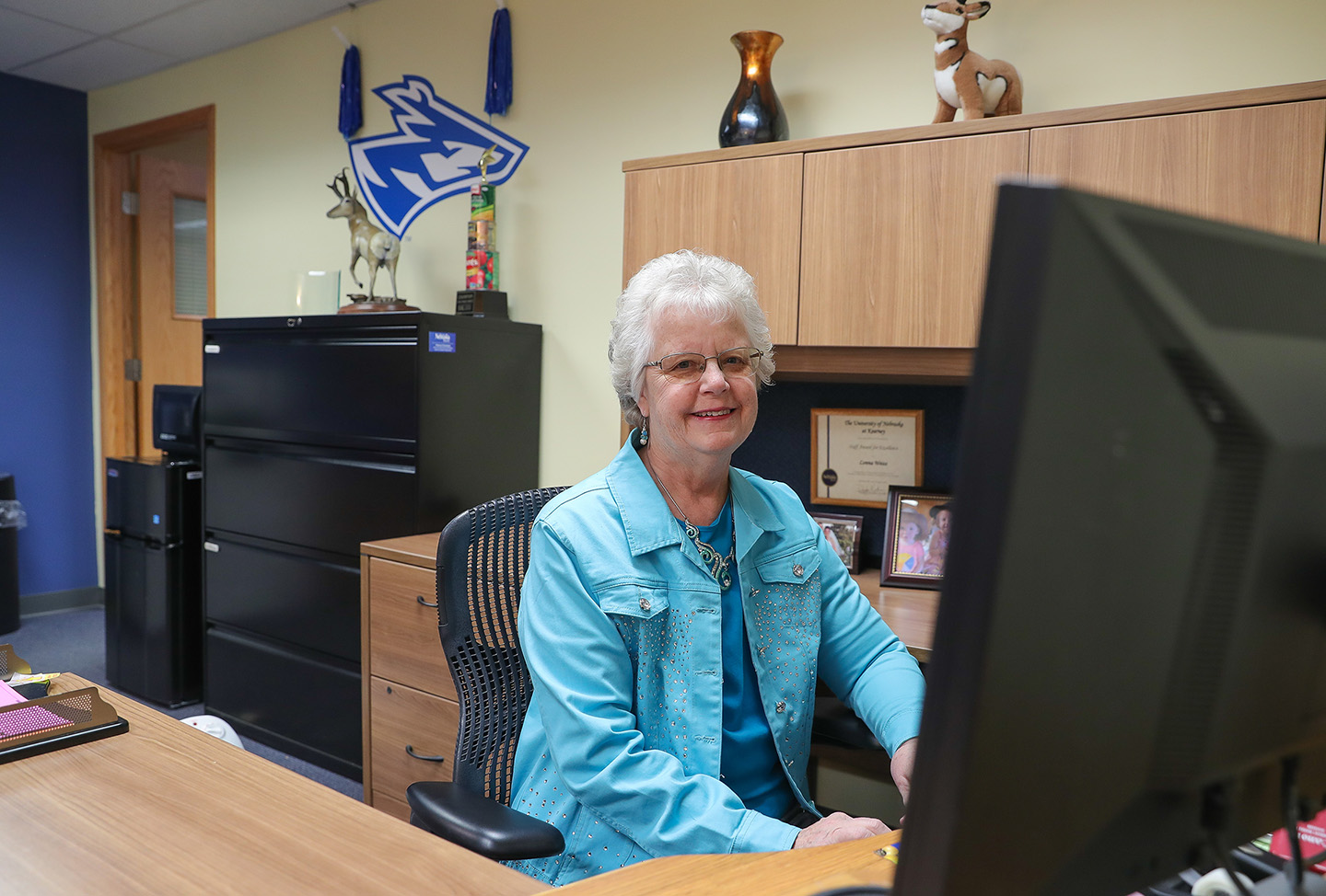 Lonna Weiss retired Thursday after a 45-year career in the UNK Division of Student Affairs.