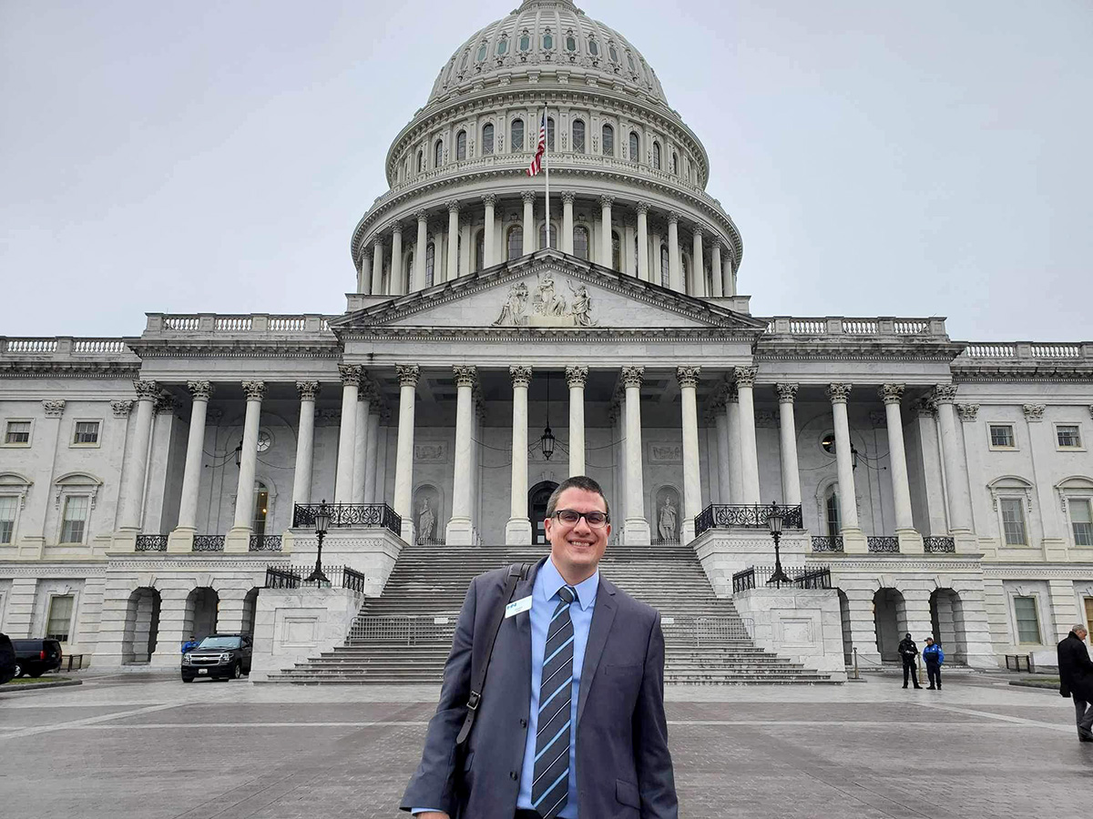 UNK associate history professor David Vail is pictured outside the U.S. Capitol in Washington, D.C., where he attended last week’s State of the Union address. (Courtesy photo)