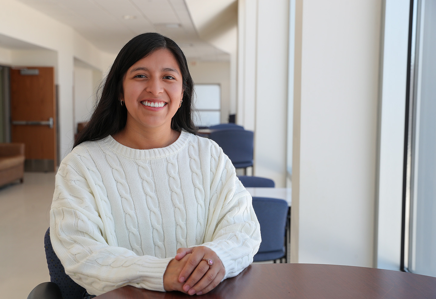 Maritza Calmo Martin is a senior at UNK, where she’s studying business administration with a health science minor. She’s part of the pre-dental hygiene program. (Photo by Erika Pritchard, UNK Communications)