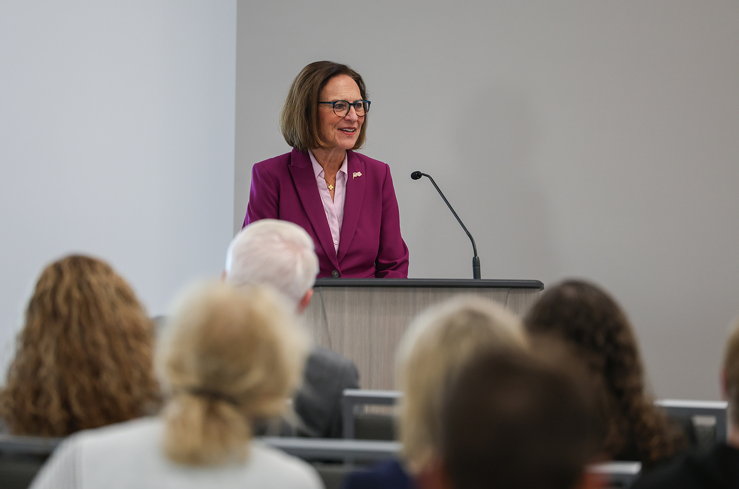 U.S. Sen. Deb Fischer addresses the audience Tuesday during an event announcing a new early childhood education initiative led by UNK. Fischer secured $2 million in federal funding for the program.