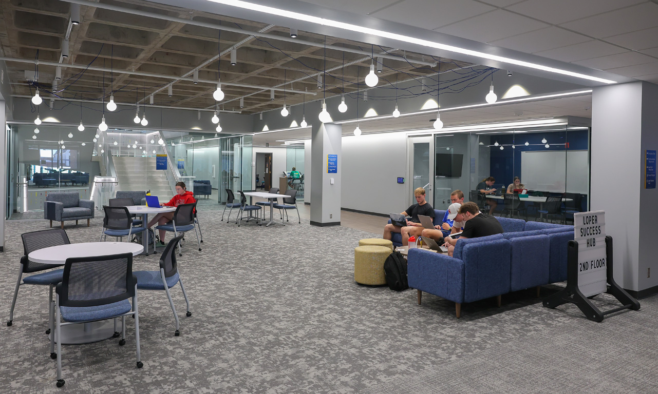 UNK’s Calvin T. Ryan Library has a modern, open design following a recent renovation.