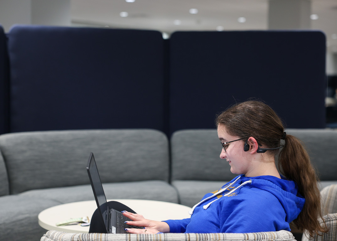 UNK students will find plenty of places to relax and study inside the renovated Calvin T. Ryan Library. (Photos by Erika Pritchard, UNK Communications)