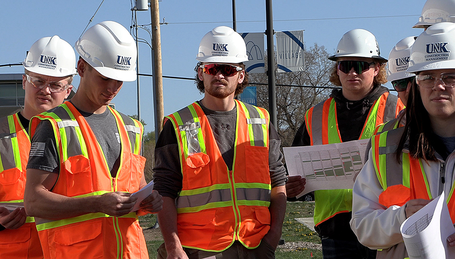 Students in the UNK construction management program get an up-close view of the industry during site visits.