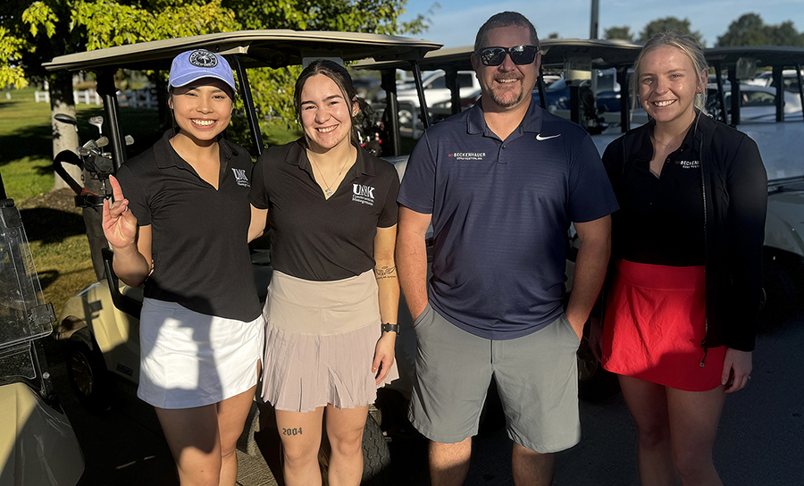 UNK construction management students connect with company representatives during events such as the annual golf outing.