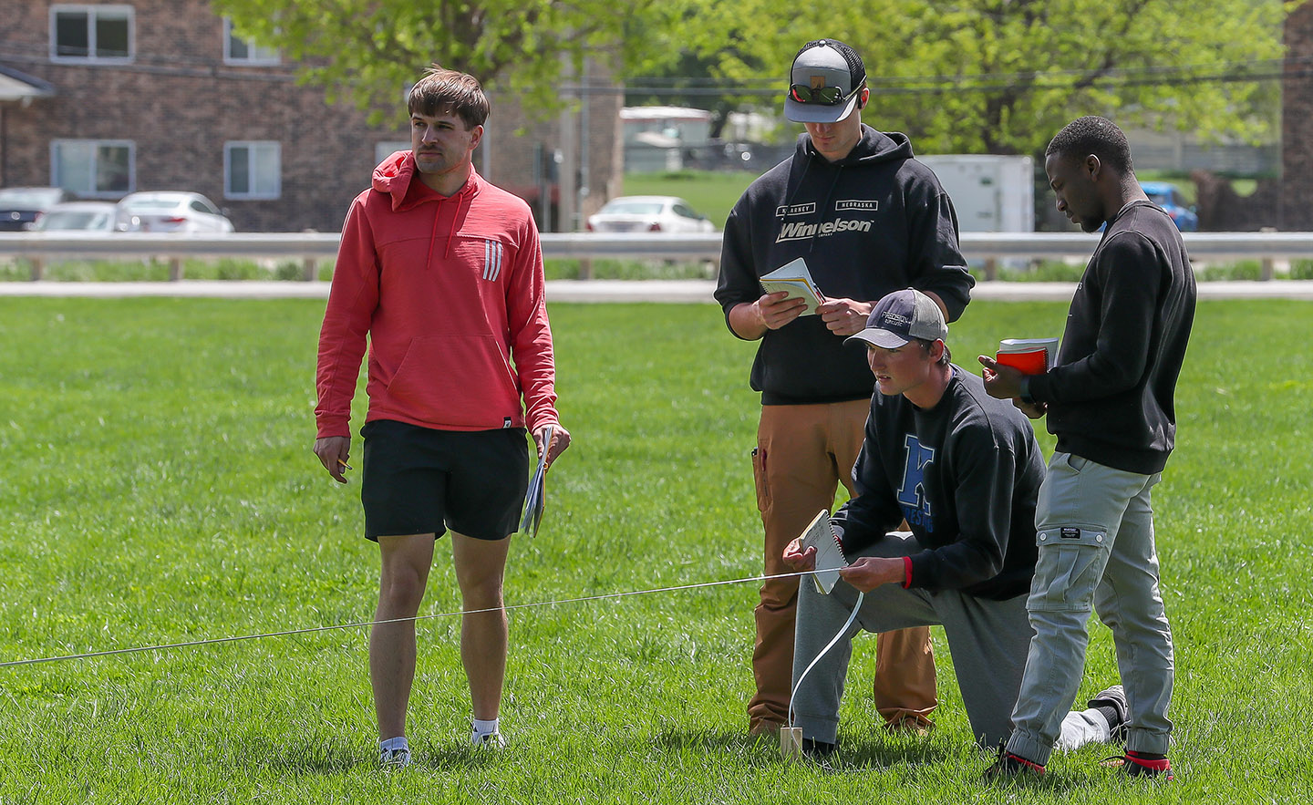 Hands-on instruction is a hallmark of the UNK construction management program. “Rather than just talk about stuff, we have them do it.”