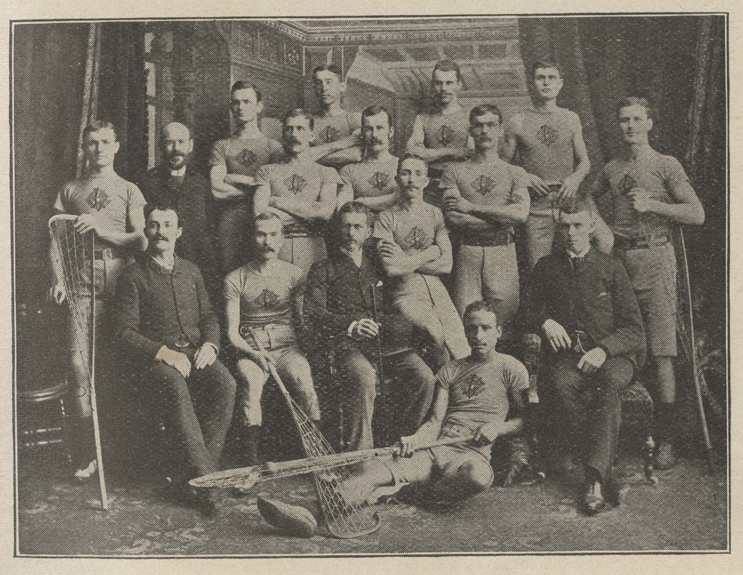 Albert Frederick Lewis is pictured with the Cornwall championship lacrosse team.