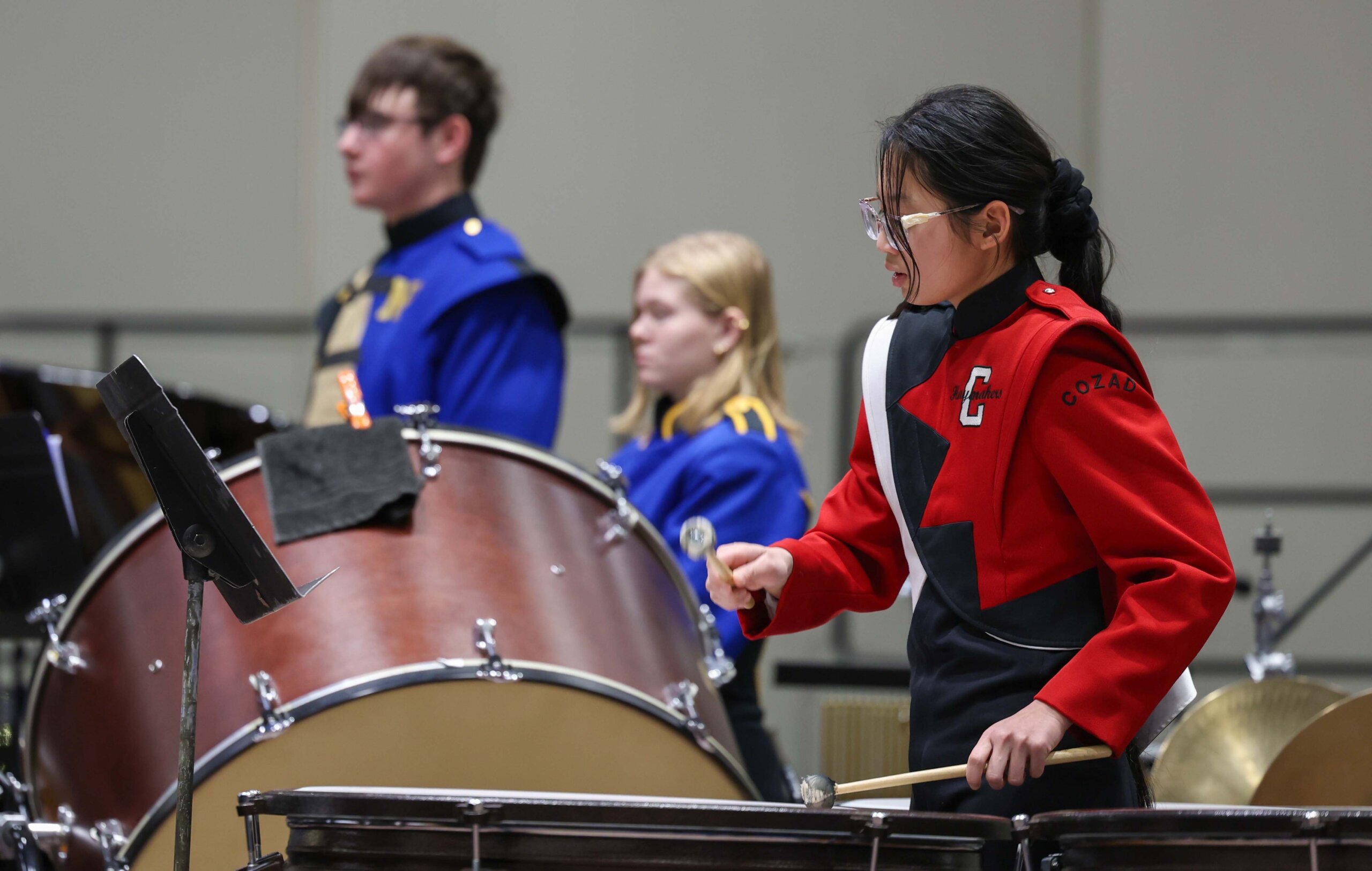 Nebraska high schoolers play musical instruments at a concert at UNK.