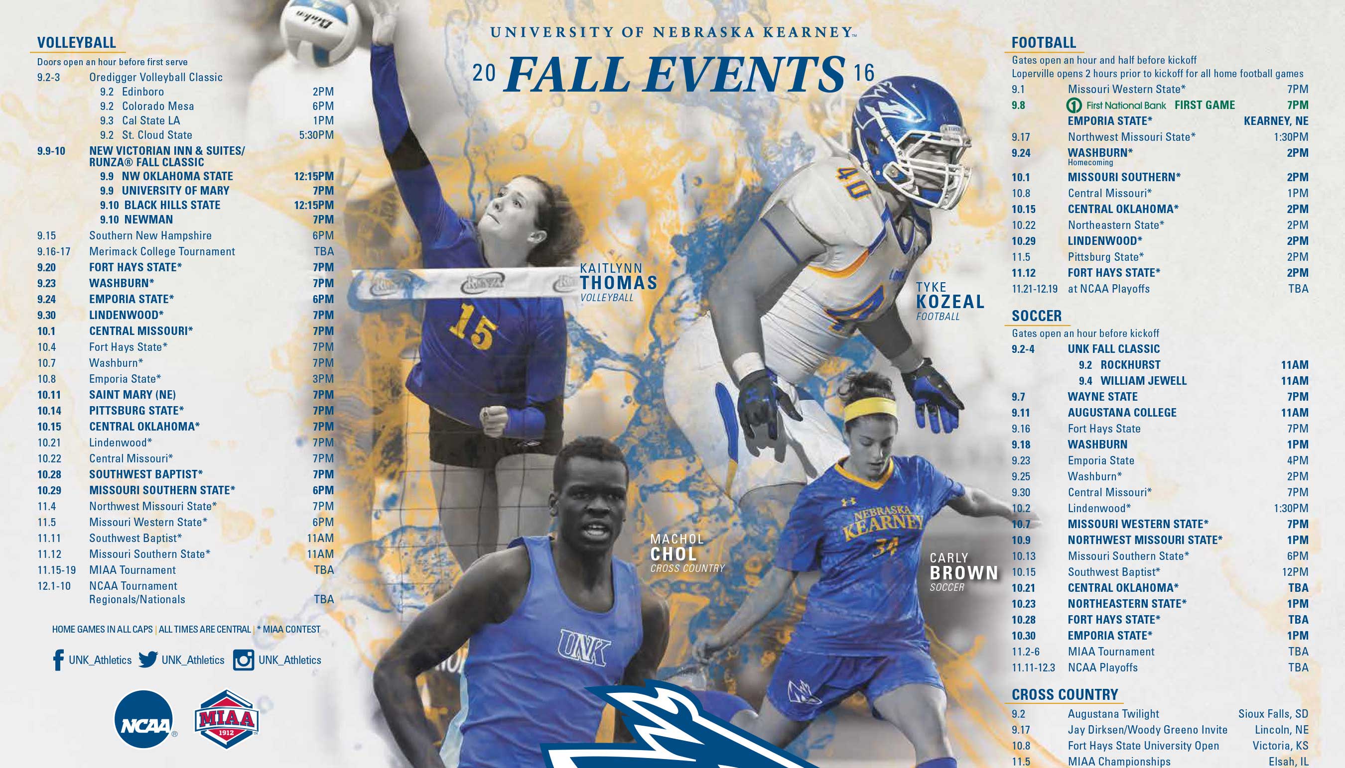 UNK Athletics Fall Schedules UNK News