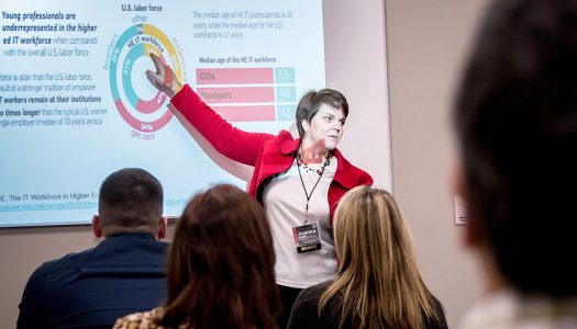 Joanna Grama, director of cybersecurity with Educause, talks during the 2016 Women Advance IT leadership conference. (Photo courtesy of David Houfek)
