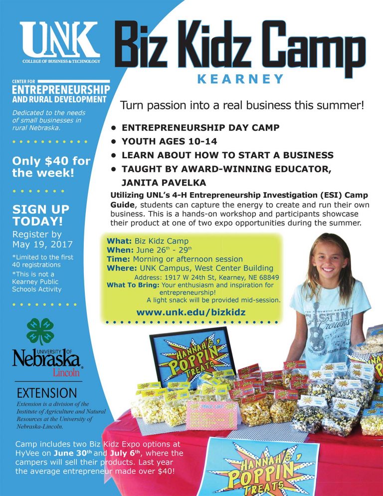 Biz Kidz Camp offers entrepreneurial, business startup skills