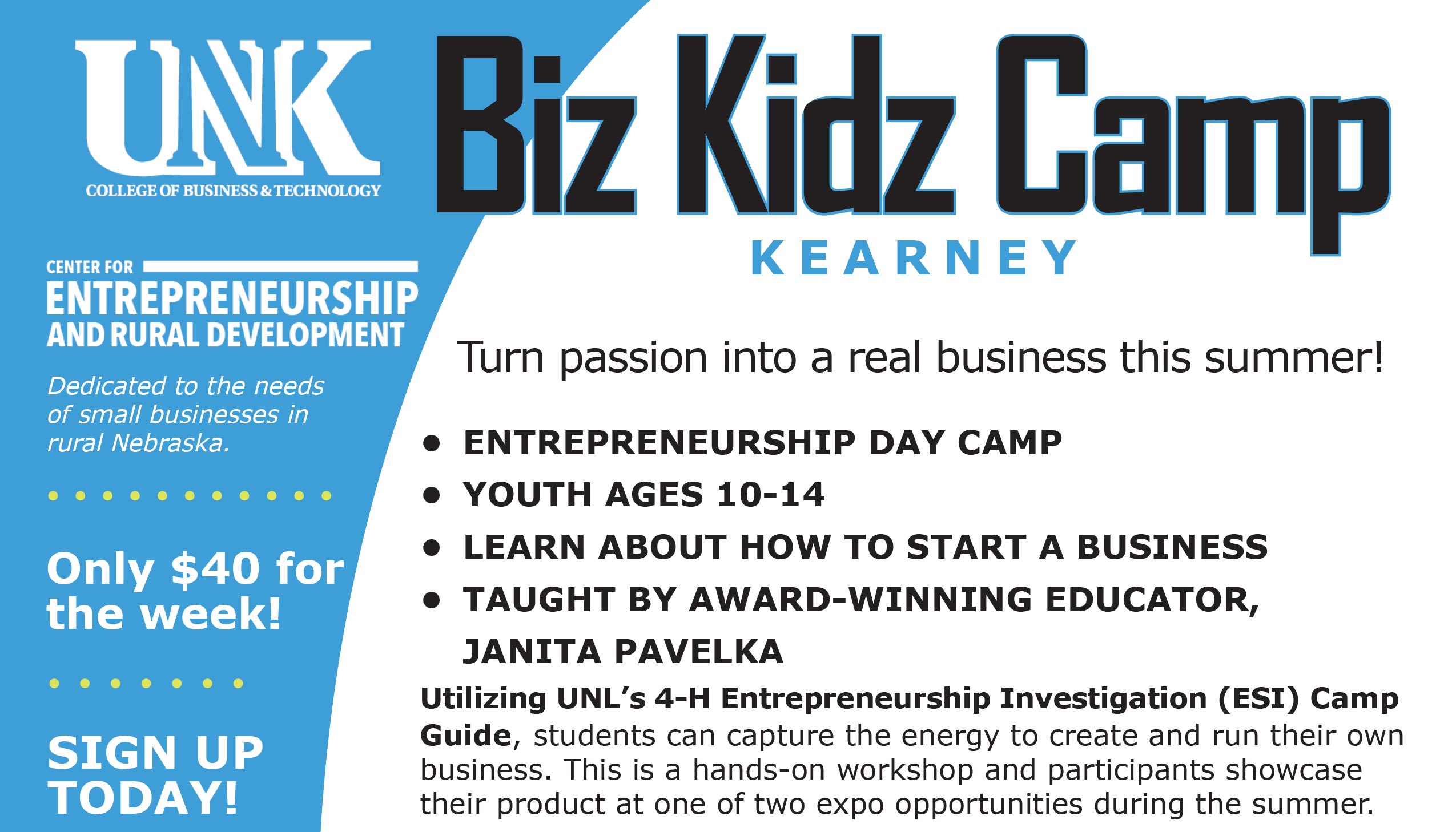Biz Kidz Camp offers entrepreneurial, business startup skills