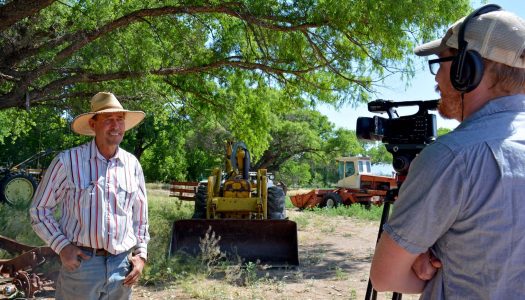 UNK’s Jacob Rosdail interviews a resident of the Cliff-Gila Valley who are featured in the documentary “Life on the Gila.” The film premieres at the upcoming Santa Fe Independent Film Festival. (Photo courtesy of Mary Harner)