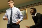Nicholas Christensen, left, and Daniel Jordan Opere of Omaha Concordia perform in duet acting at Thursday’s NSAA State Speech Championships at the University of Nebraska at Kearney. (Photo by Corbey R. Dorsey, UNK Communications)