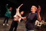 Patricia Birch works with UNK students as they rehearse for upcoming performances of “Orphan Train: The Musical.” Birch is an award-winning dancer, choreographer and Broadway director who has won two Emmys. (Photo by Corbey R. Dorsey, UNK Communications)