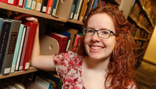 UNK archivist Laurinda Weisse helped launched a new digital repository at the university, which collects and stores valuable content from faculty, researchers, students and staff, as well as select items from the university archives. (Photo by Corbey R. Dorsey, UNK Communications)