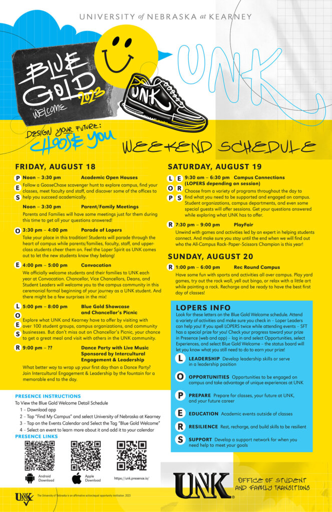 Celebrate the new school year during UNK’s Blue and Gold Week