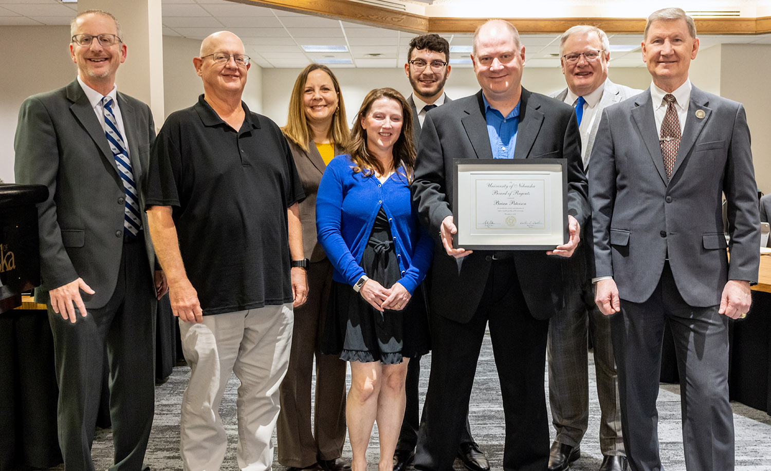 Brian Peterson receives KUDOS award from University of Nebraska Board ...