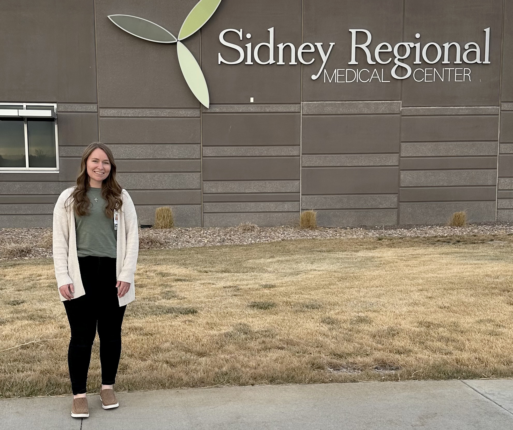 Emily Mahr poses for a photo outside Sidney Regional Medical Center.