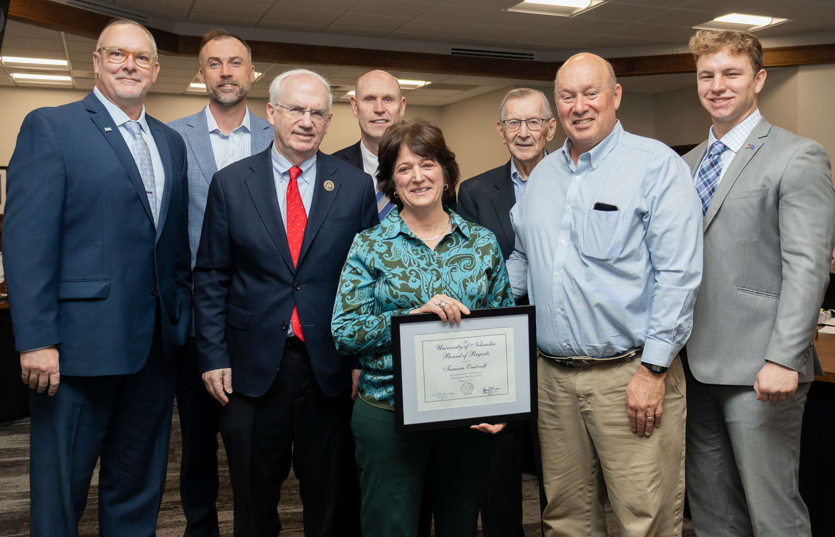 Tamara Omtvedt receives KUDOS award from University of Nebraska Board of Regents