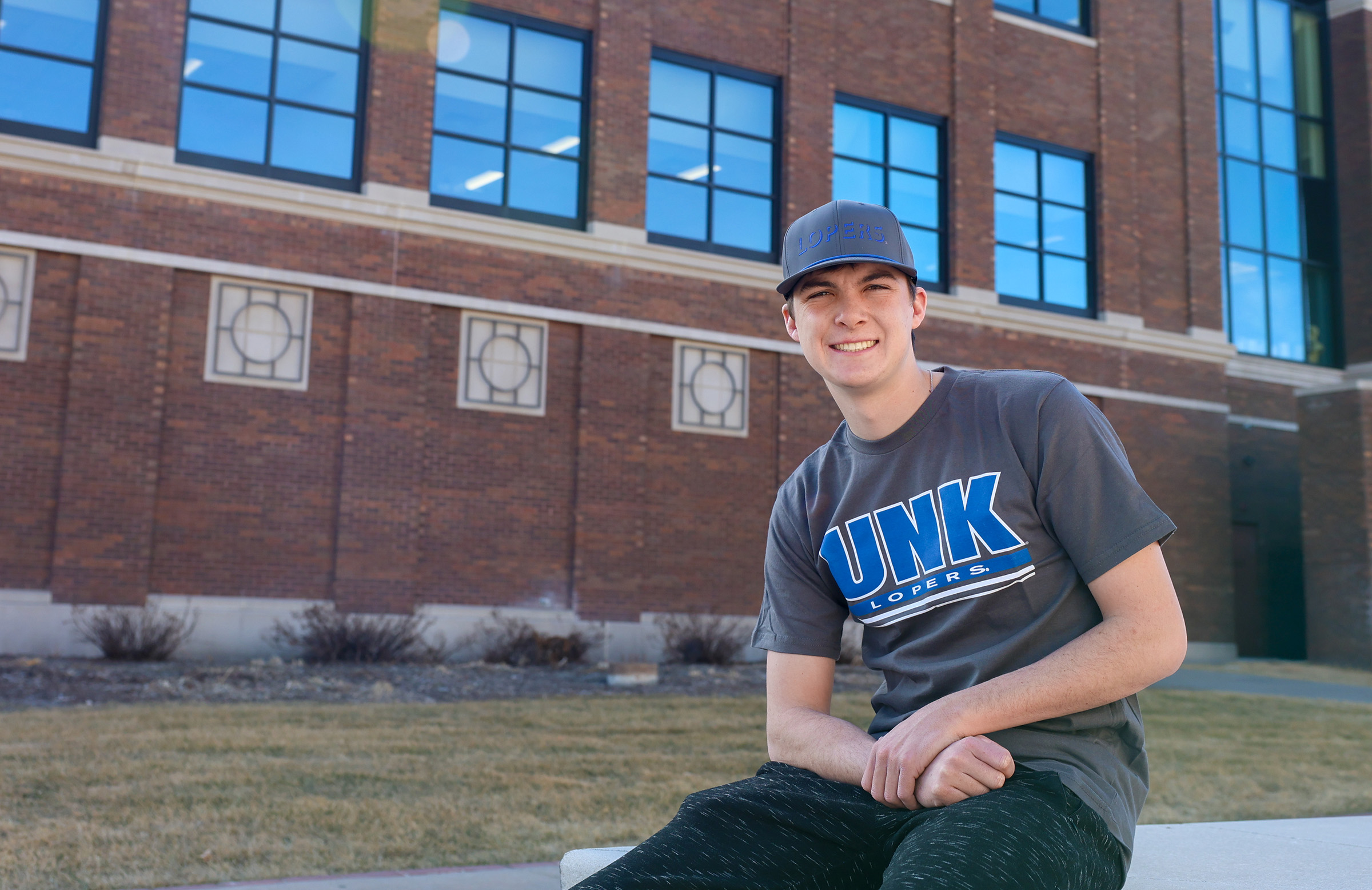 Zach Arner poses for a photo on the UNK campus.