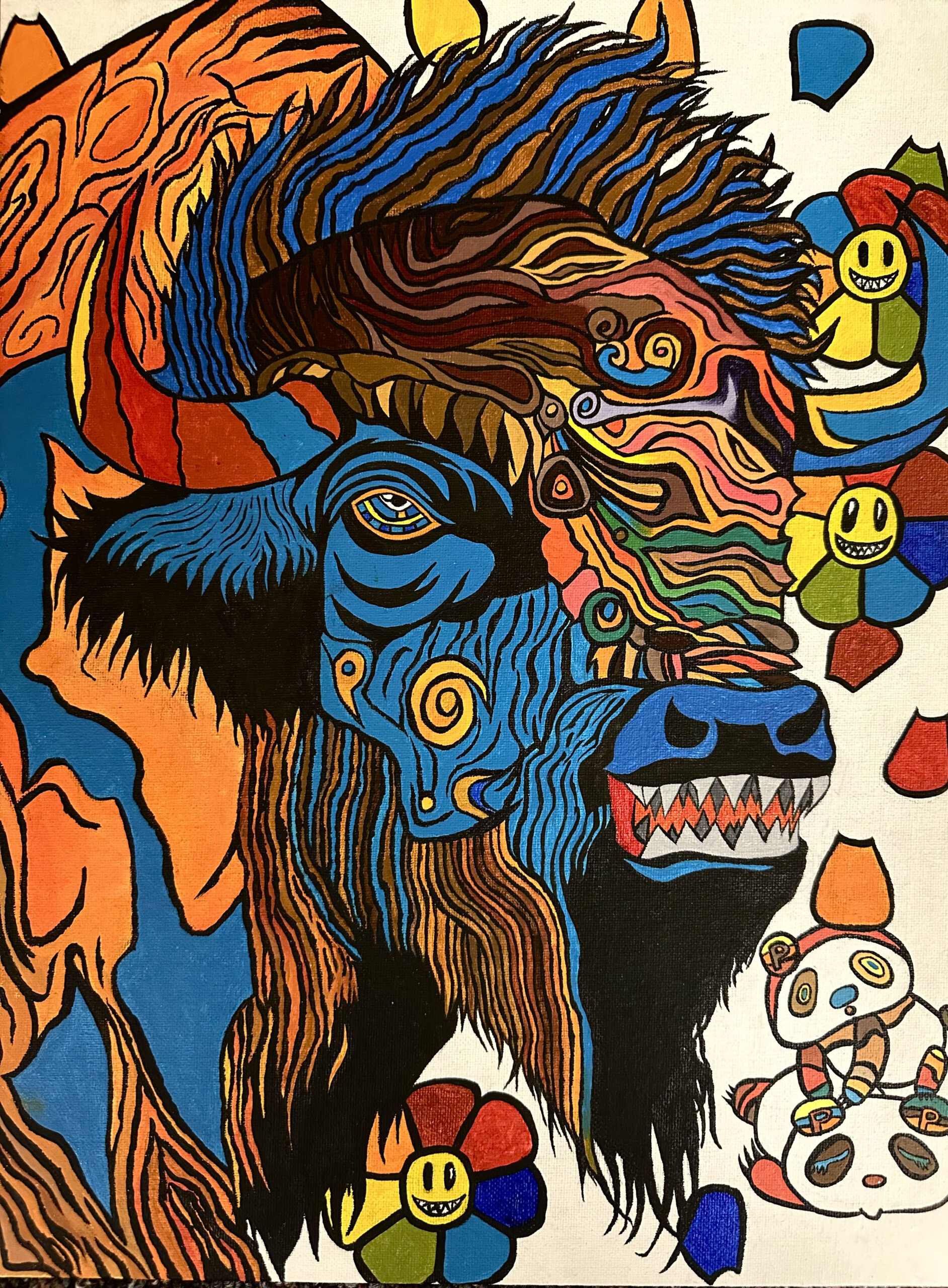 “Buffalo Bloom” painting by Jesus Rocha