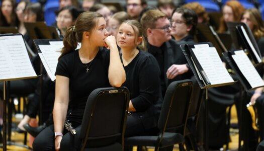 UNK Wind Ensemble members listen during the investiture.