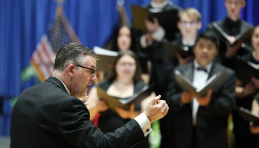 John Petzet leads the UNK Choraleers.
