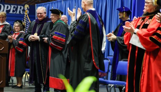 Doug Kristensen and Jeffrey Gold during the investiture.
