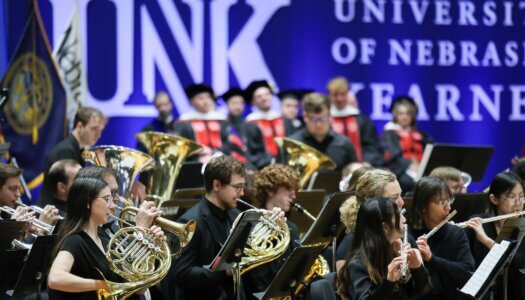 The UNK Wind Ensemble performs.