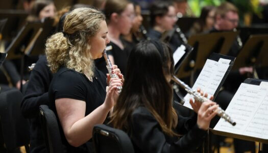 The UNK Wind Ensemble performs.
