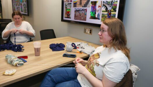 Crochet Circle members are pictured during a recent meeting.