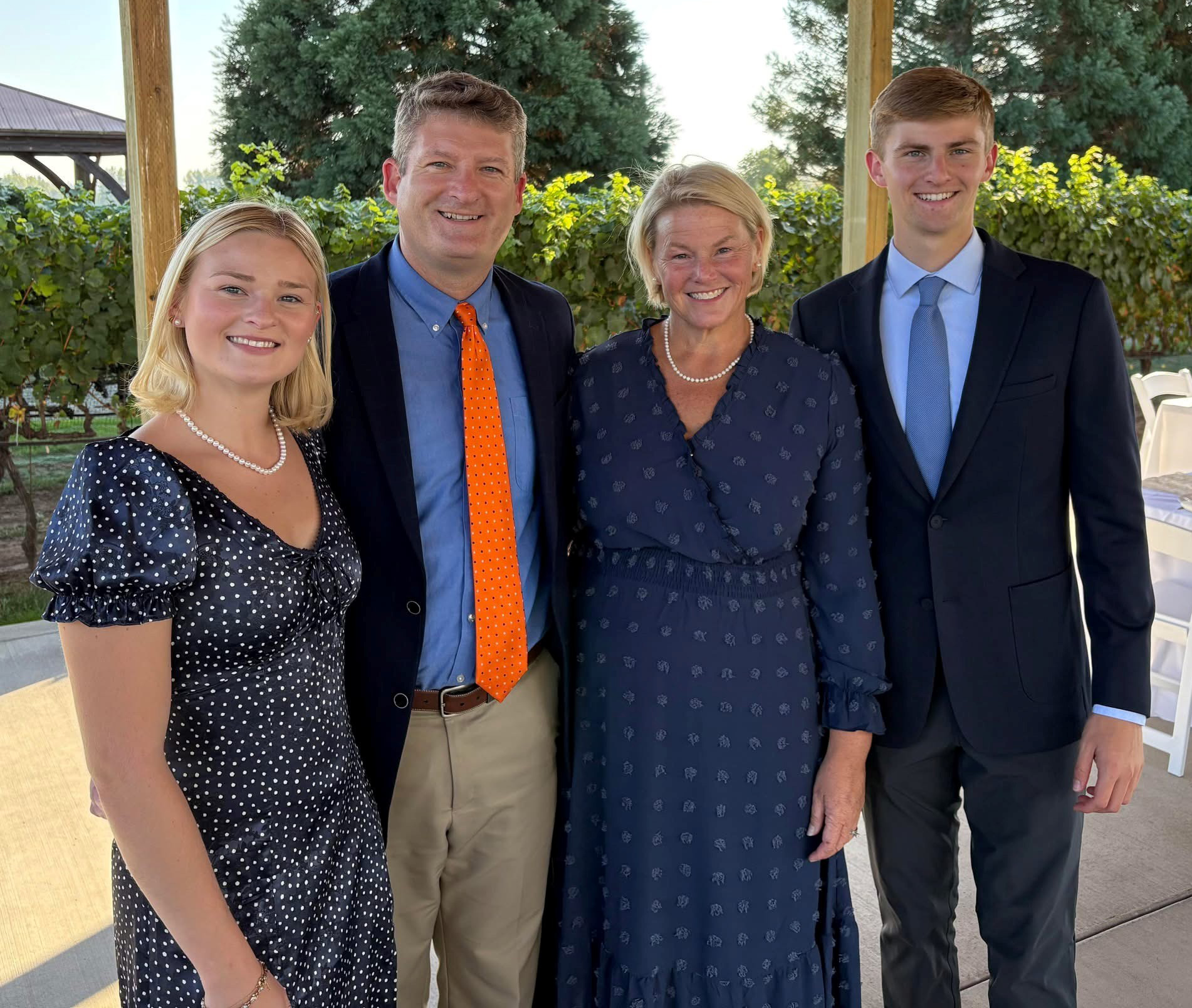 David Jones is pictured with his wife Jennifer and their children Cooper and Riley.