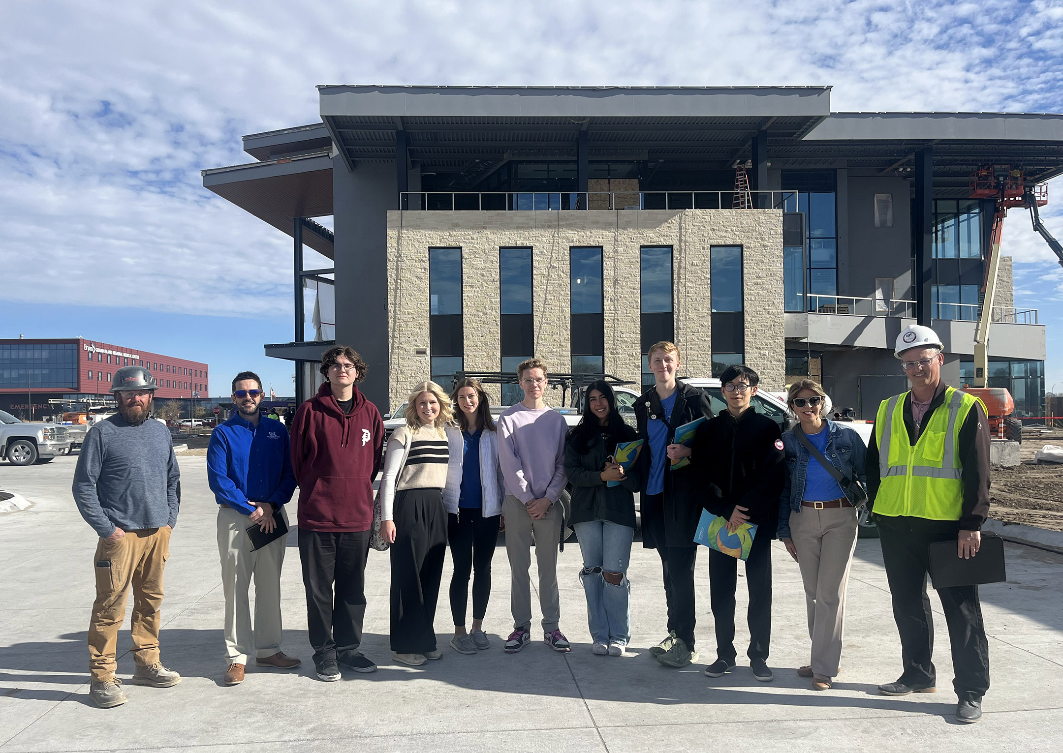 UNK students are pictured during a business tour in Grand Island.