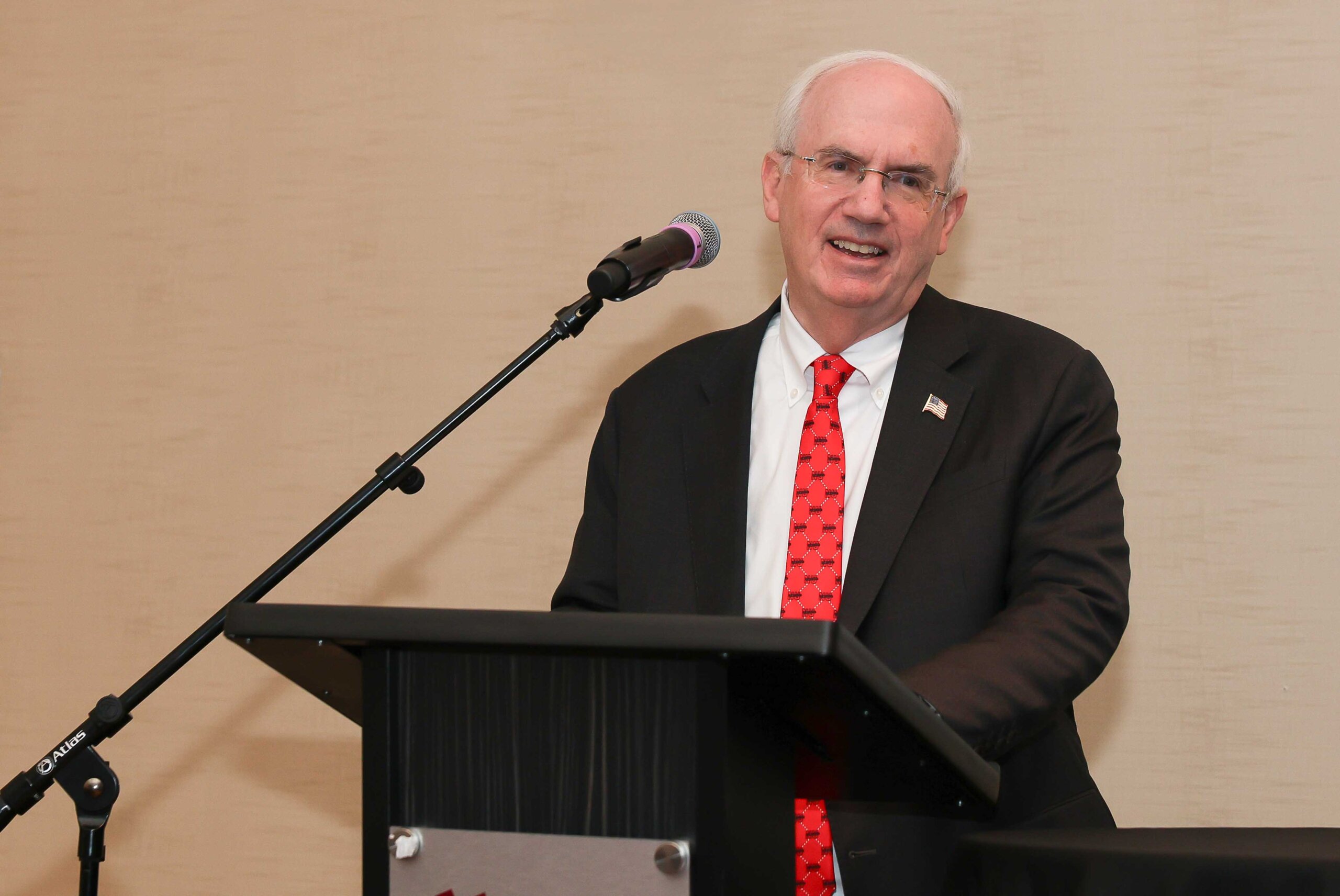University of Nebraska System President Dr. Jeffrey Gold addresses the audience Wednesday during the annual “I Love NU” Day celebration in Lincoln.