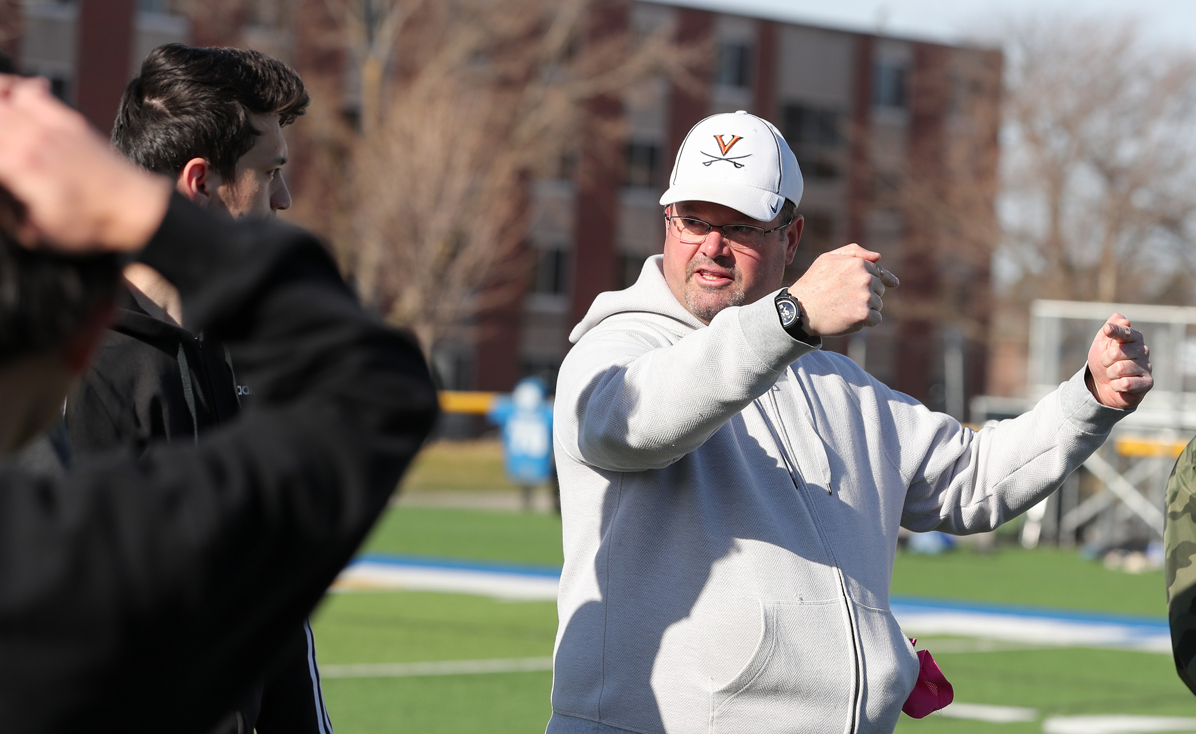 John Falconer coaches the UNK Men's Soccer Club in 2022.