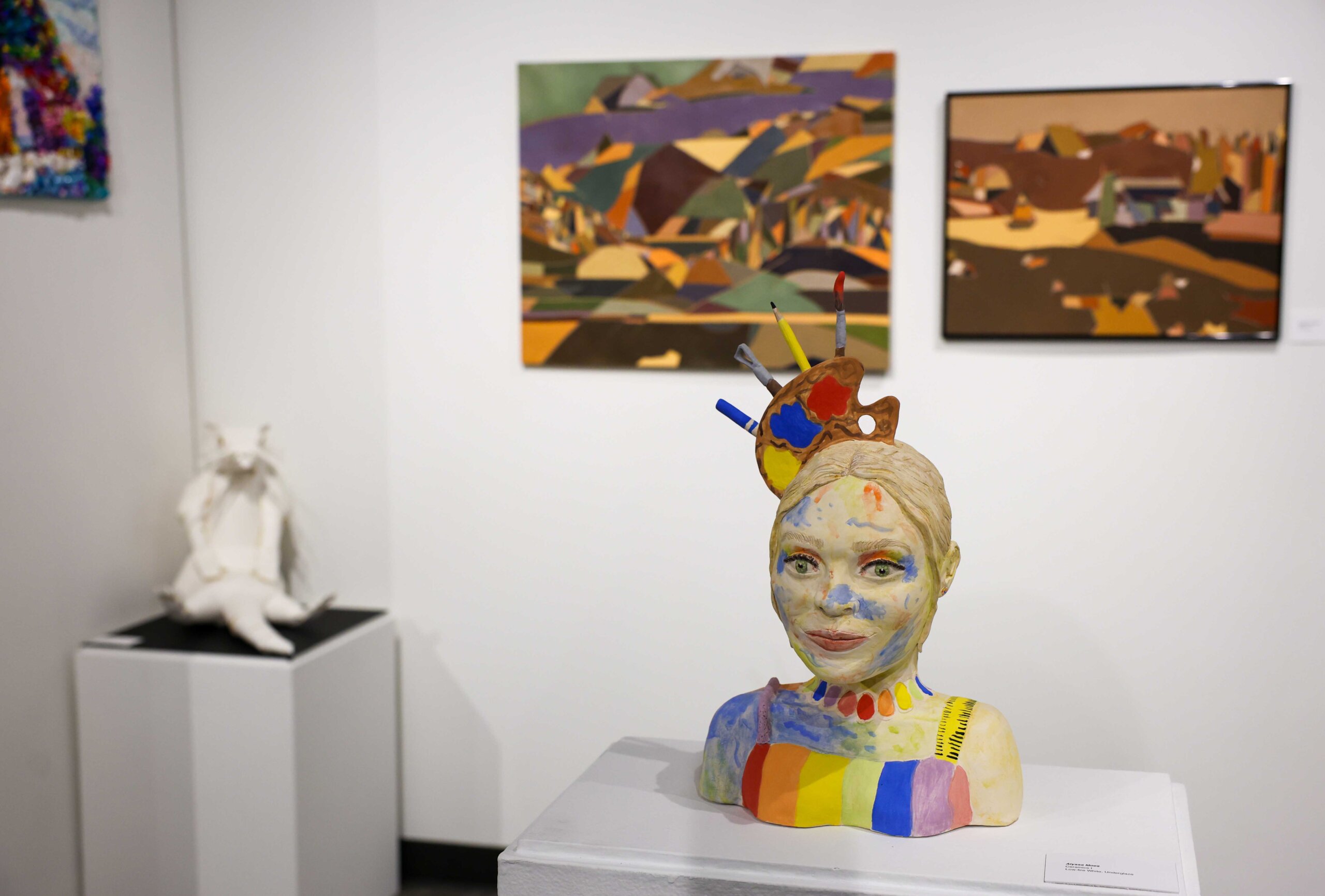 A sculpture is displayed in Walker Art Gallery.