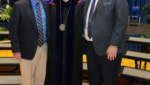 UNK Chancellor Neal Schnoor is pictured with guests.