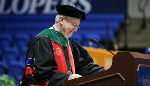 University of Nebraska System President Dr. Jeffrey Gold speaks during the investiture ceremony.