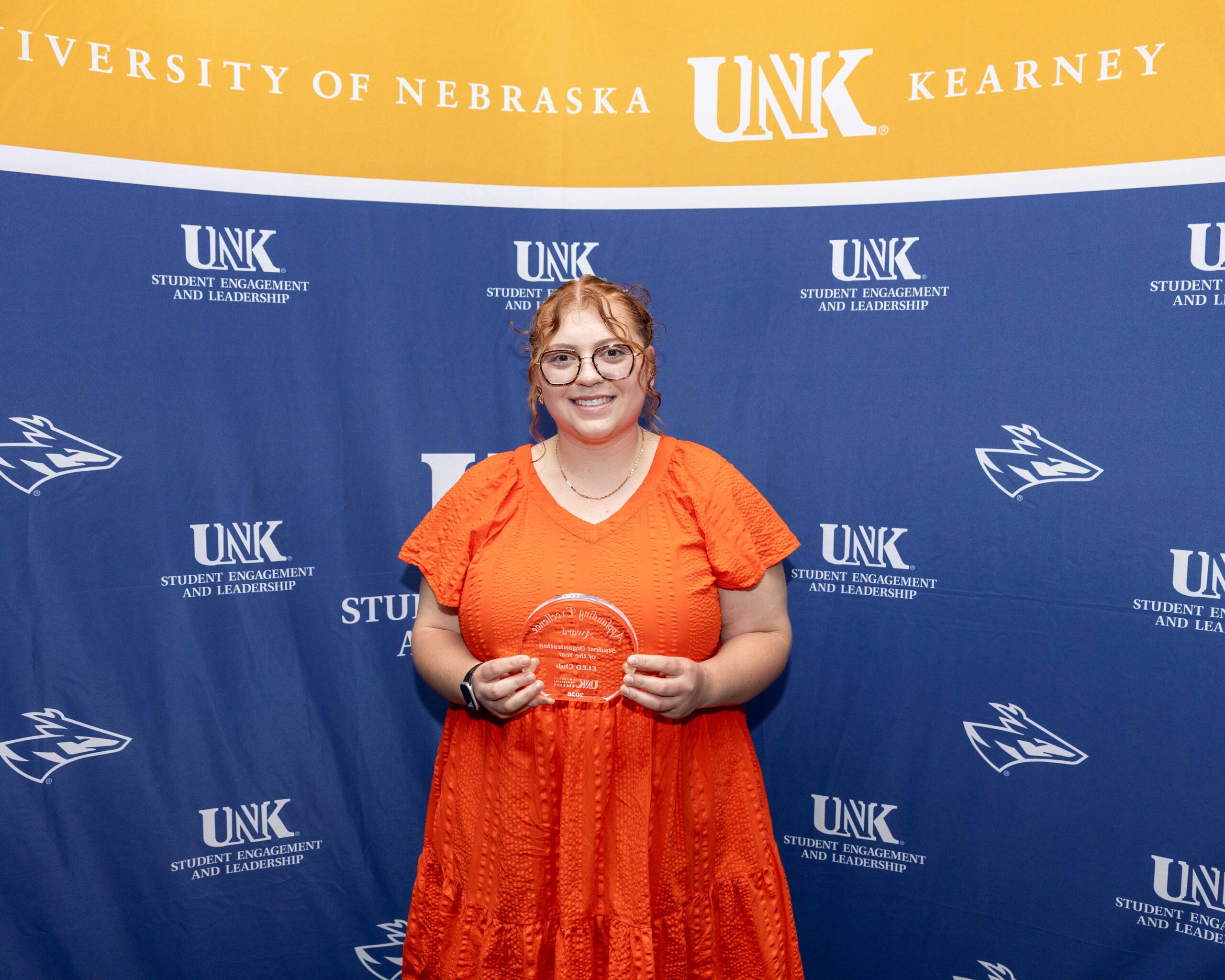 Elementary Education Club accepts the student organization of the year award.