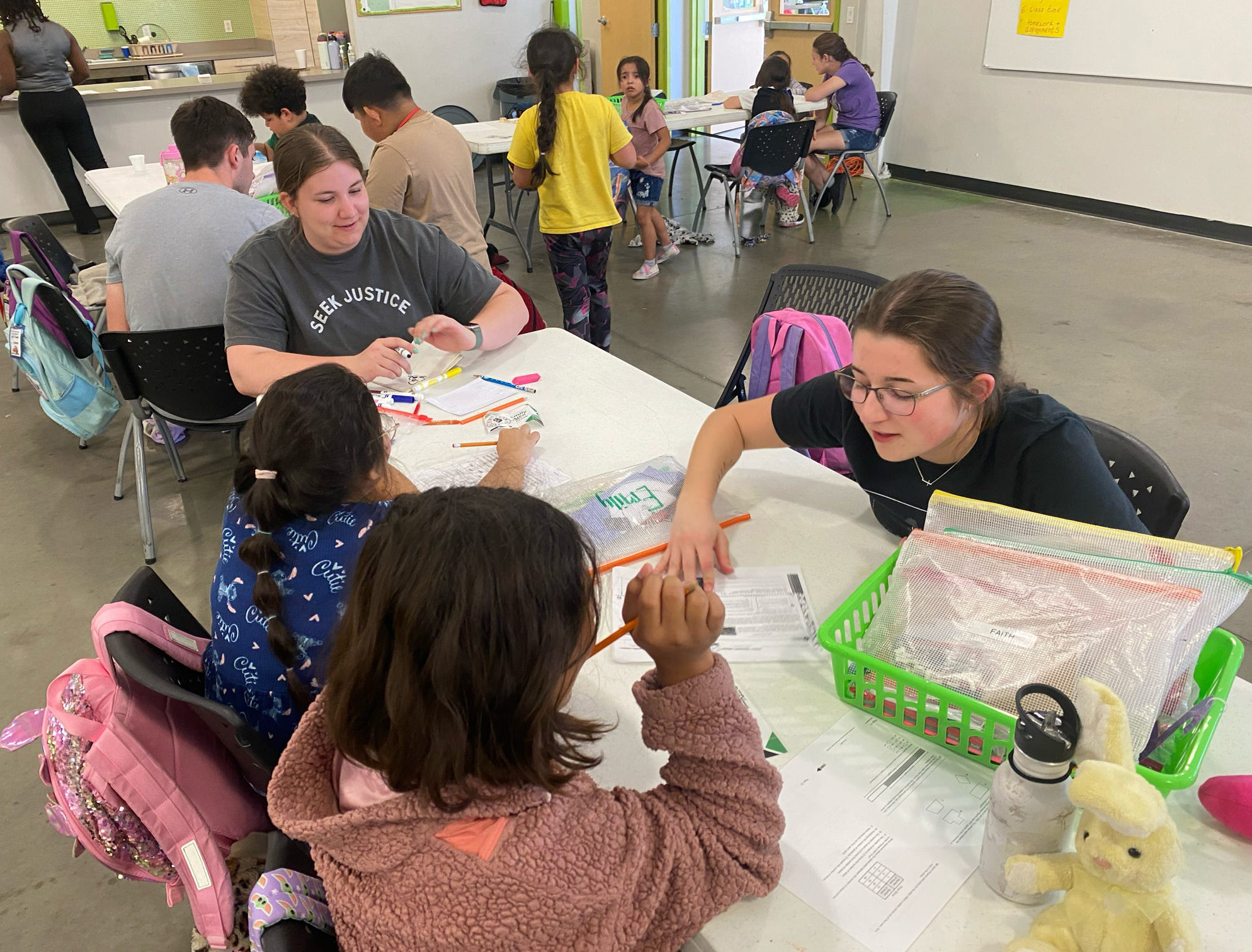 Abby Chambers works with children during a mission trip in Texas.