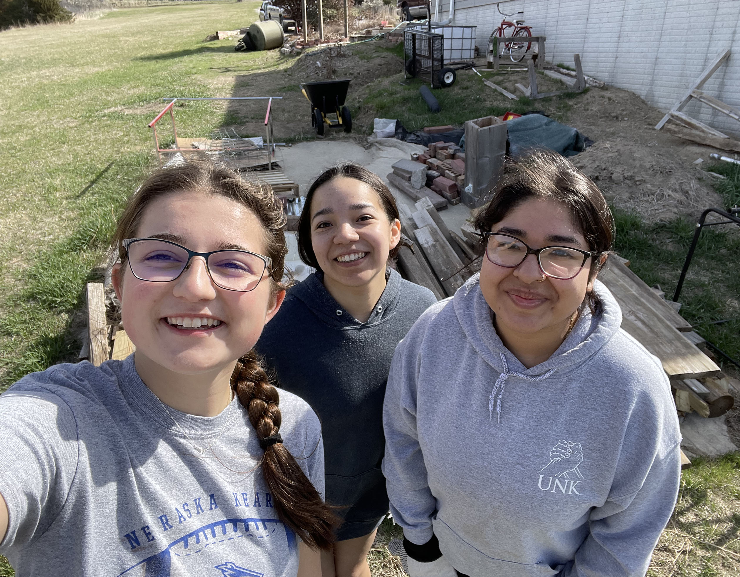Abby Chambers and other members of the Student Social Work Organization are pictured during The Big Event, an annual day of community service.