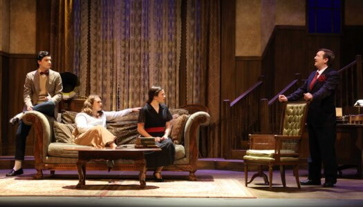A rehearsal photo for “An Old-Fashioned Family Murder.”