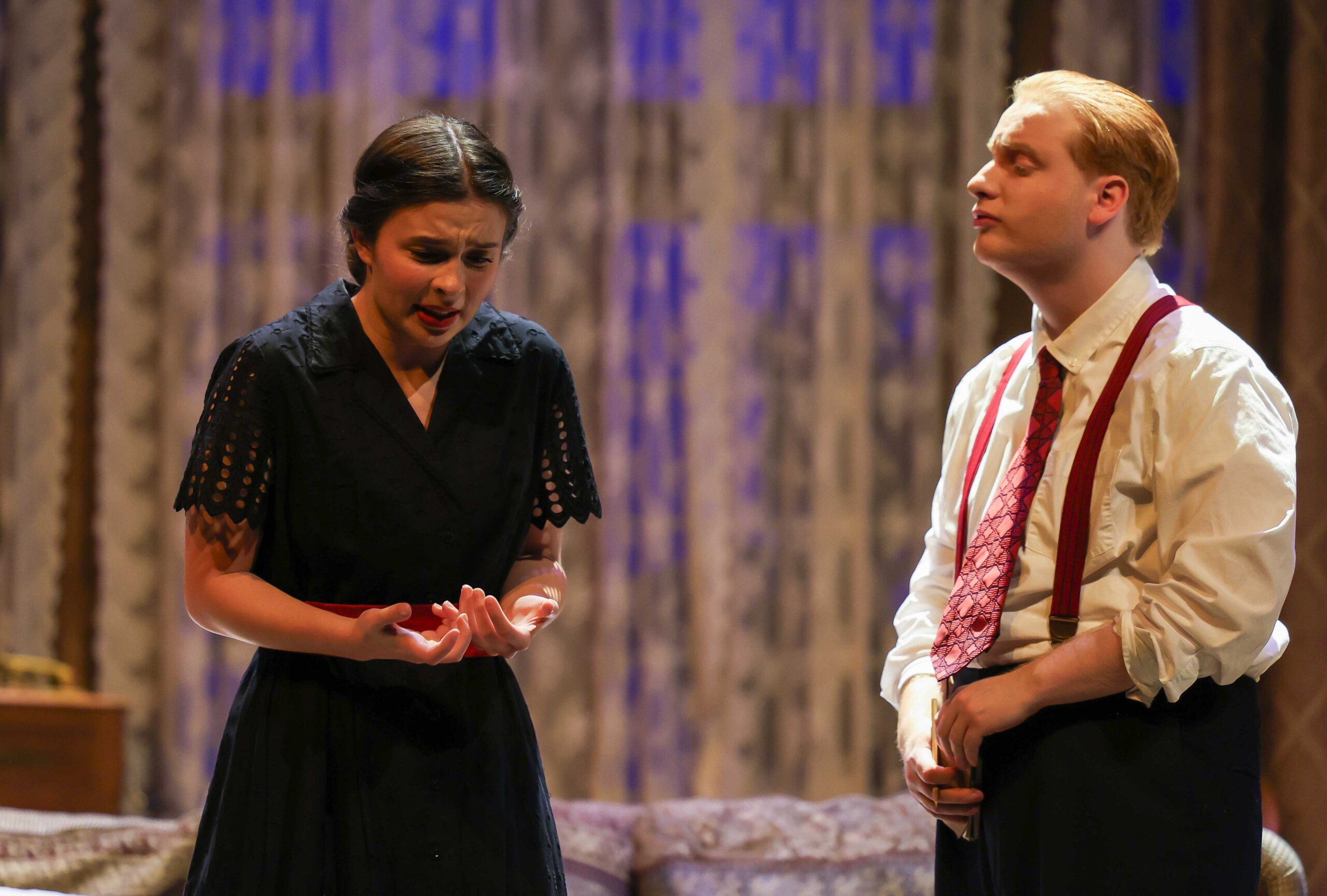 A rehearsal photo for “An Old-Fashioned Family Murder.”