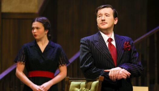 A rehearsal photo for “An Old-Fashioned Family Murder.”