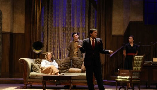 A rehearsal photo for “An Old-Fashioned Family Murder.”