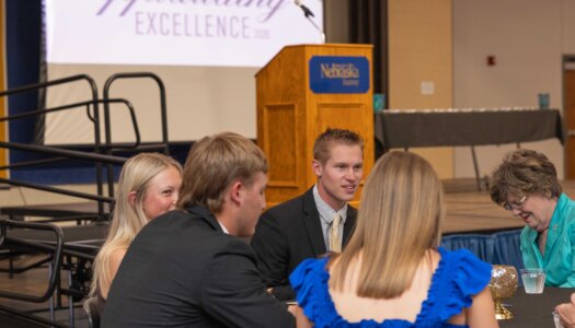 UNK students attend the Applauding Excellence awards ceremony.